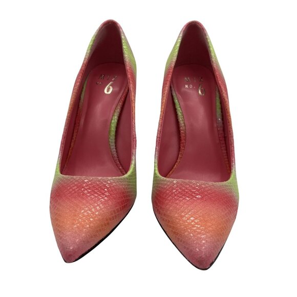 Mix No.6 Danyah 8M Rainbow Island Fruits Ombre Stiletto Heels Snake Texture Shoe - Picture 6 of 15